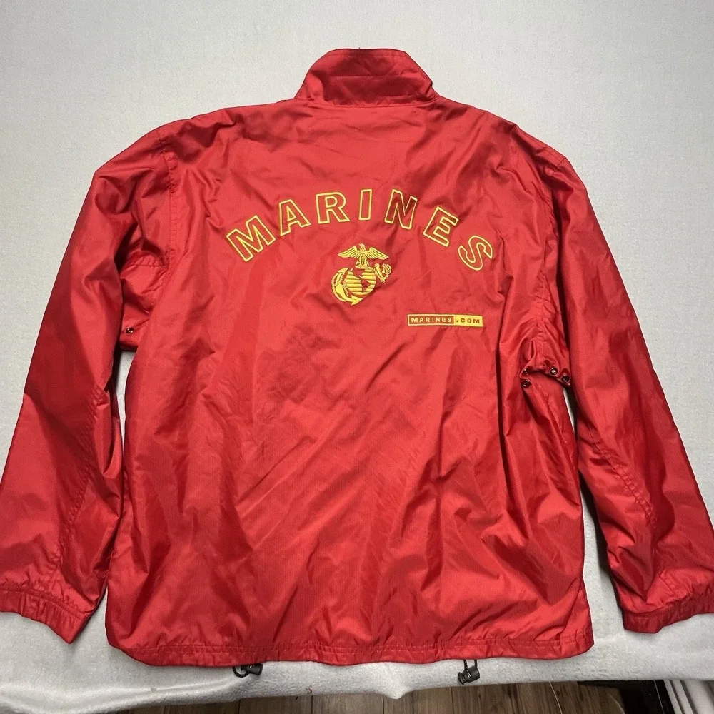 Vintage Weatherproof Mens Red US Marines Zip Down Windbreaker Jacket Size Large - Picture 10 of 11